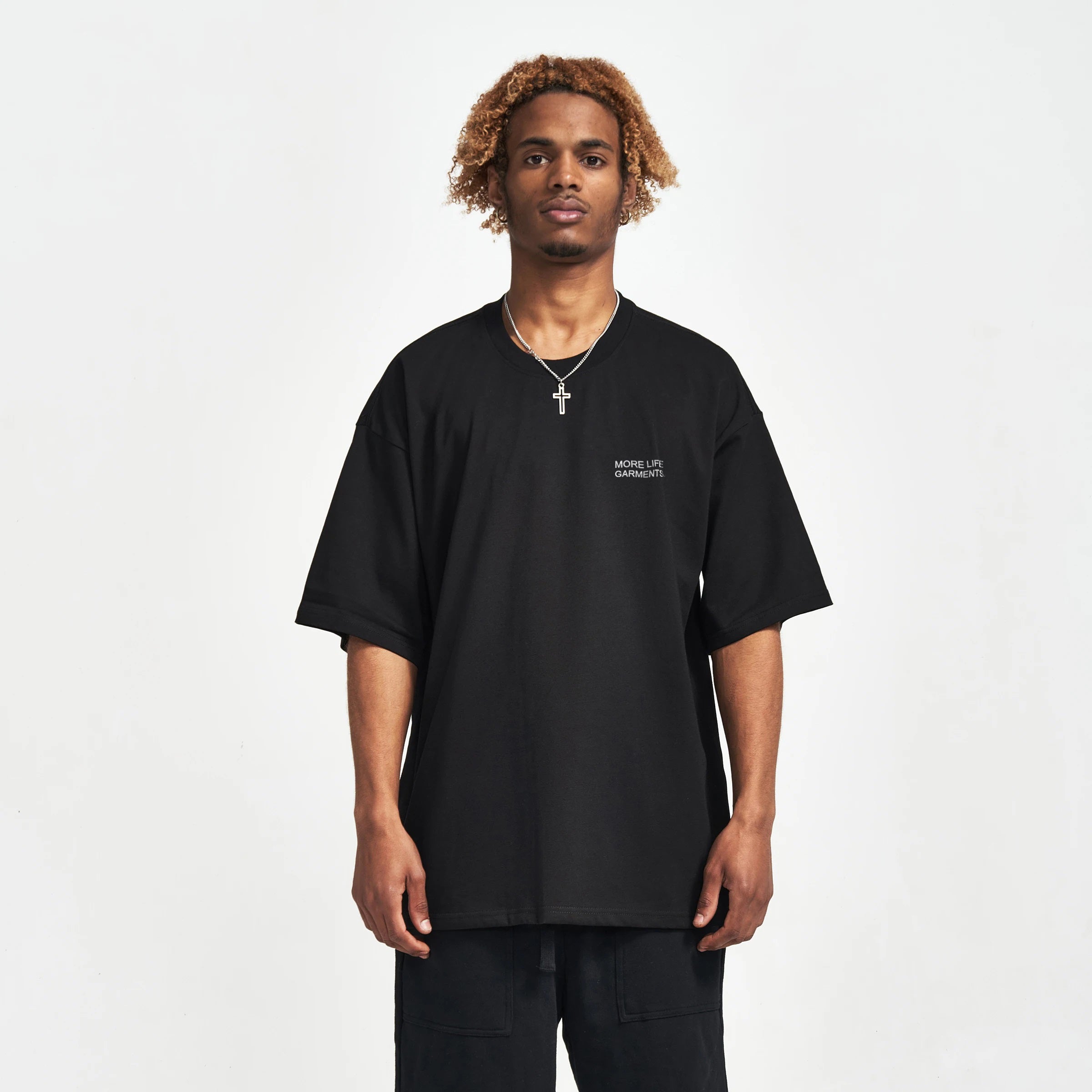 Life Is Too Short Oversized Crew Neck T-Shirt Black