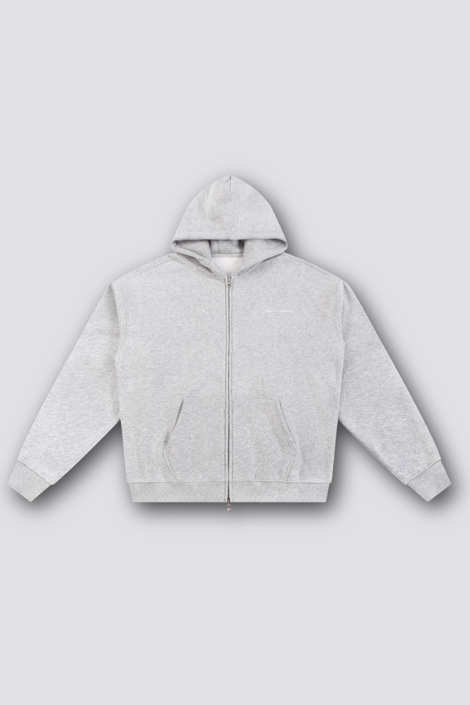 More Life Heavyweight Zipped Hoodie Grey