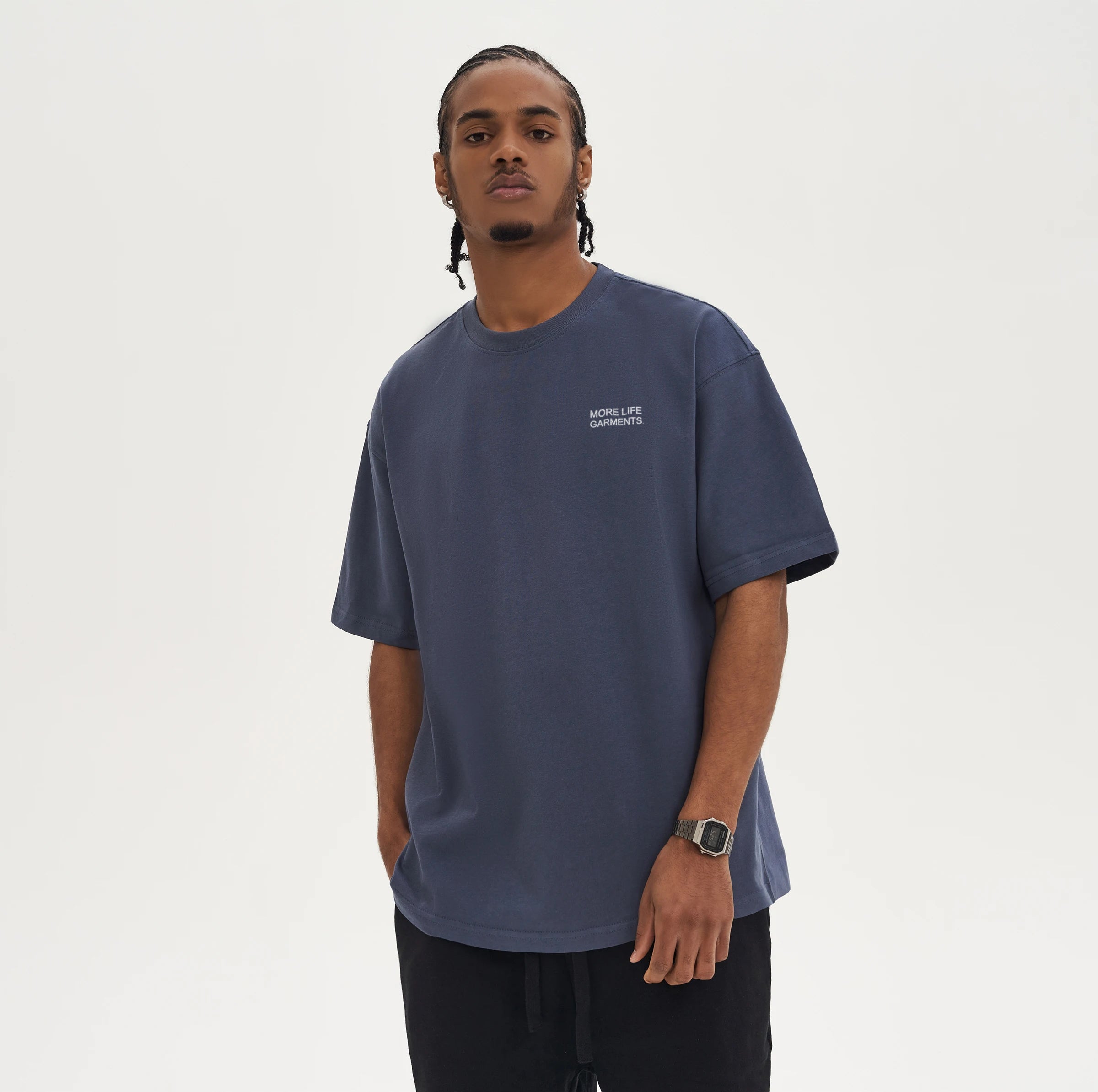 More Life Garments Essential Oversized T-Shirt Slate