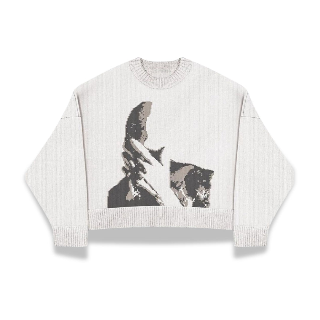 More Life Hidden Face Knit Sweater